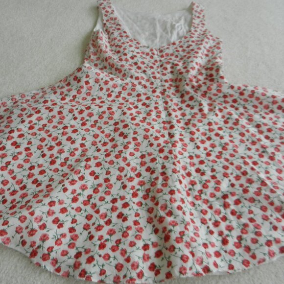 Adorable, summer sleeveless red floral dress, size 6, by MODA INT'L - Picture 7 of 9